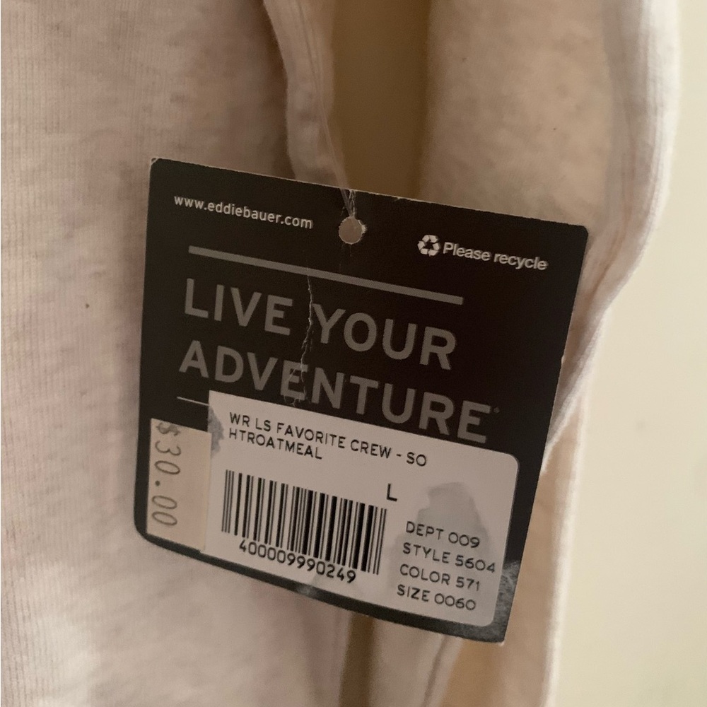 Eddie Bauer Off-White Crew Neck Shirt - Picture 3 of 3
